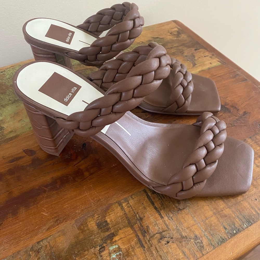 Dolce Vita Chocolate Braided Heels